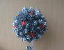 DIY Christmas topiary: Christmas trees from cones with photos and videos